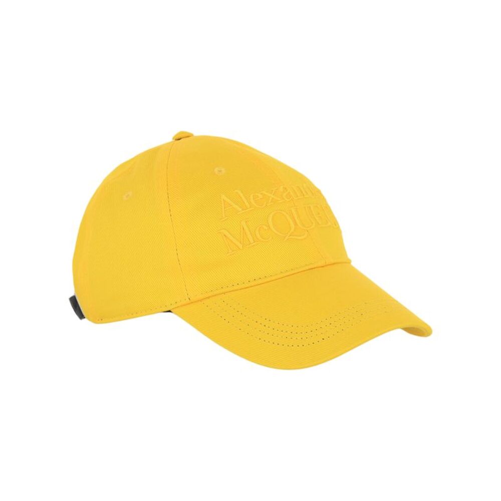 Alexander McQueen Embroidered Logo Baseball Hat Yellow Mens
